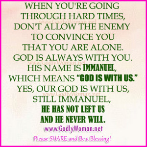 When you’re going through hard times, don’t allow the enemy to ...