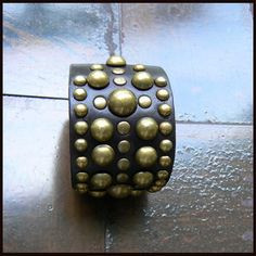 Sexy Skins Afro-Grecian Rivet Leather Cuff Bracelet - Brown or Black ...