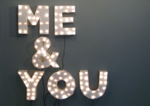me & you light up wedding sign