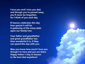 Miss You Fathers Day Quotes Poems for deceased Dads