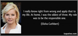 really know right from wrong and apply that to my life. At home, I ...