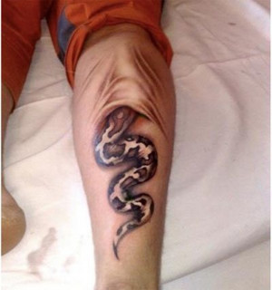 3D Snake Tattoo On Arm