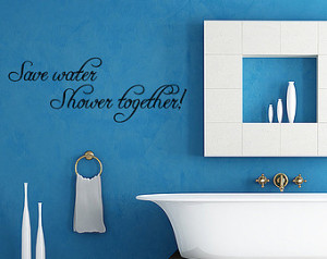 Save Water Shower Together Home Bathroom Wall Decal Quote Wall Sticker ...