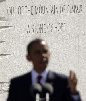 President Barack Obama speaks at the dedication ceremony of the Martin ...