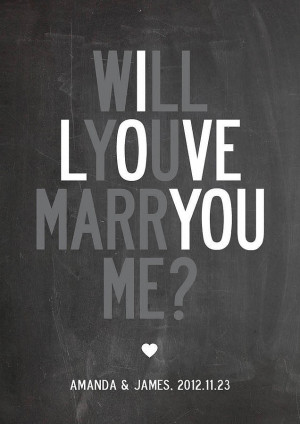 Marry Me Quotes Print 'will you marry