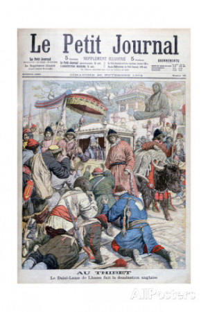 The 13th Dalai Lama Fleeing the British Invasion of Tibet, 1904 Giclee ...