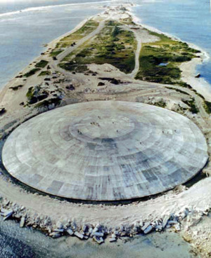 The covered Runit blast crater, Marshall Islands
