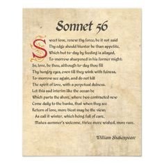 Shakespeare Sonnet 56 - I love the last few lines especially. I can ...