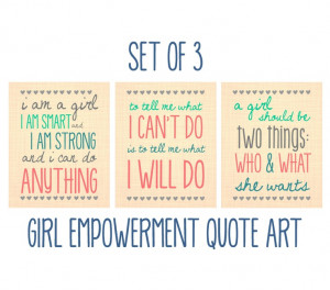 Girl Empowerment Quote Art, Set of 3- Kids Wall Art, Nursery Art ...