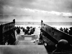 troops land on Omaha Beach