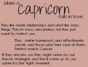 When a Capricorn falls in love... Haha i like two cancers right now ...
