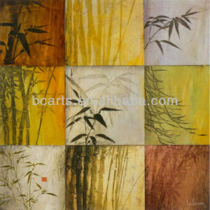 Decorativo famoso de bambu pintura da arte na lona, Artesanal de bambu ...