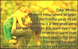 Thank You Mom Quotes From Son Thank you messages for mom: