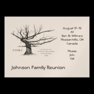 Family Reunion Quote on Family Drawing of Tree invitations by joyart