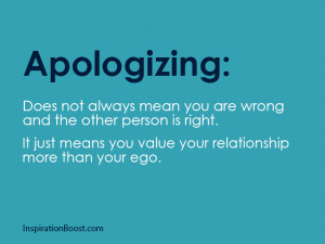 Apologizing Does Not Always Mean You Are Wrong And The Other Person Is ...