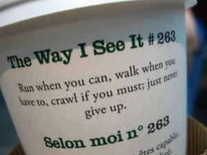 ... You Can, Walk When You Have To, Crawl If You Must; Just Never Give Up
