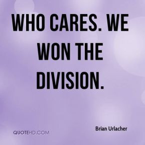 Brian Urlacher - Who cares. We won the division.