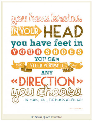 Being a huge Dr. Seuss fan, this free printable with a quote from the ...