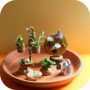 collector of the herbs and flowers for this tiny container garden ...