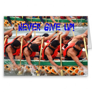 Dragon Boat Race Rowers Show Perseverance Greeting Card