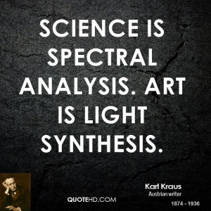 Science is spectral analysis. Art is light synthesis.