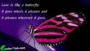 Love Is Like A Butterfly by unknown Picture Quotes