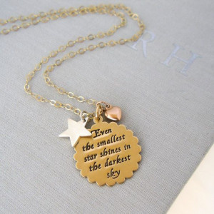 Inspirational Jewelry, Encouraging, quote necklace, Gold Fill, Even ...
