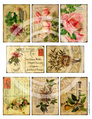 Vintage Flower Rose Botanical Postcard ledge by lovecreationgal, $4 ...