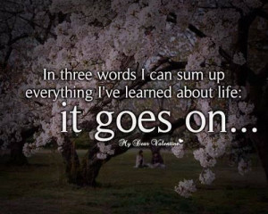 Life goes on..