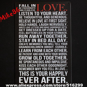 Mike86 ] Love Poem Vintage Metal sign wall decor House Office Quote ...