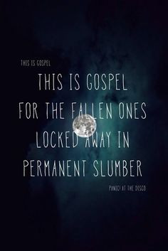 This Is Gospel - Panic! At the Disco. Possibly my favorite song of ...