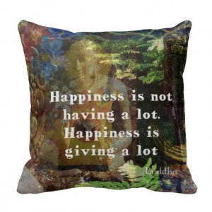 Inspirational BUDDHA quote about happiness Pillows