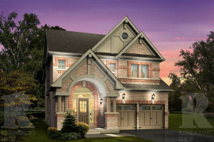250 for single detached house night sunset view rendering