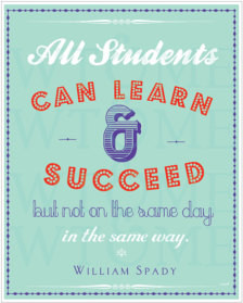 Teacher Print- All Students Can Lea rn And Succeed- Print Design, Wall ...