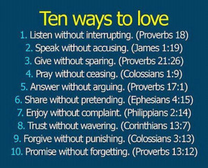 Words of Wisdom - 10 Ways to Love