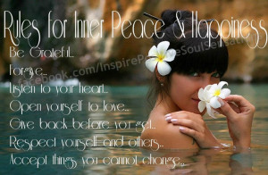 rules for inner peace & happiness