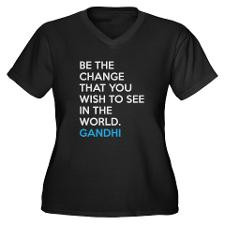 Ghandi Be The Change Quote Plus Size T-Shirt for