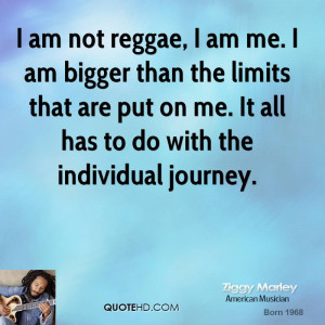 am not reggae, I am me. I am bigger than the limits that are put on ...