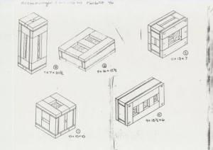 Richard Artschwager’s sketch shows detailed plans for the six wooden ...