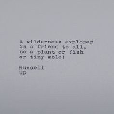 Pixar's Up Quote Typed on Typewriter by #LettersWithImpact