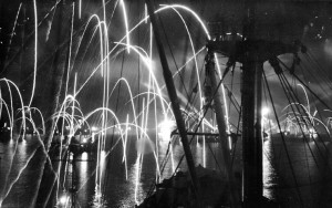 Pyrotechnic celebration of the Japanese surrender