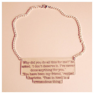 Charlotte's Web Quote Necklace - Friendship