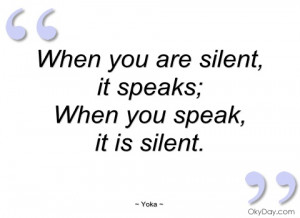 imagem when you are silent yoka