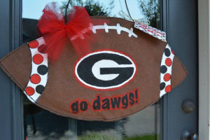 UGA Football Burlap Door Decoration by TopDawgCrafts on Etsy, $30.00 ...