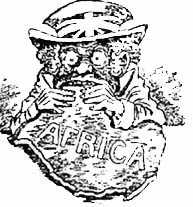 An American cartoon depicting Britain taking African territory (circa ...