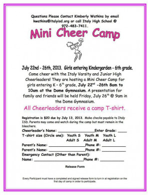 UPDATED: IHS Cheerleaders hosting mini cheer camp for ages K through ...