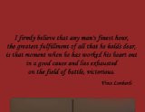 ... Any Man's Finest Hour Vince Lombardi Football Wall Quote Lettering