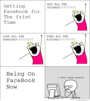 Being on facebook then vs now