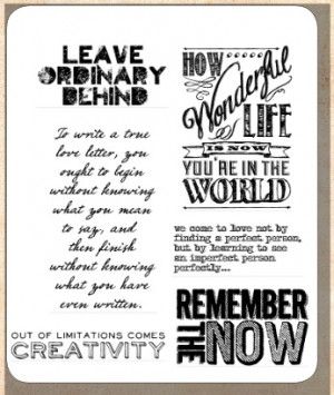Tim Holtz - Cling Rubber Stamp Set - Random Quotes