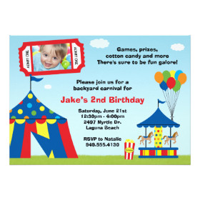 Circus and Carnival Party Invitations